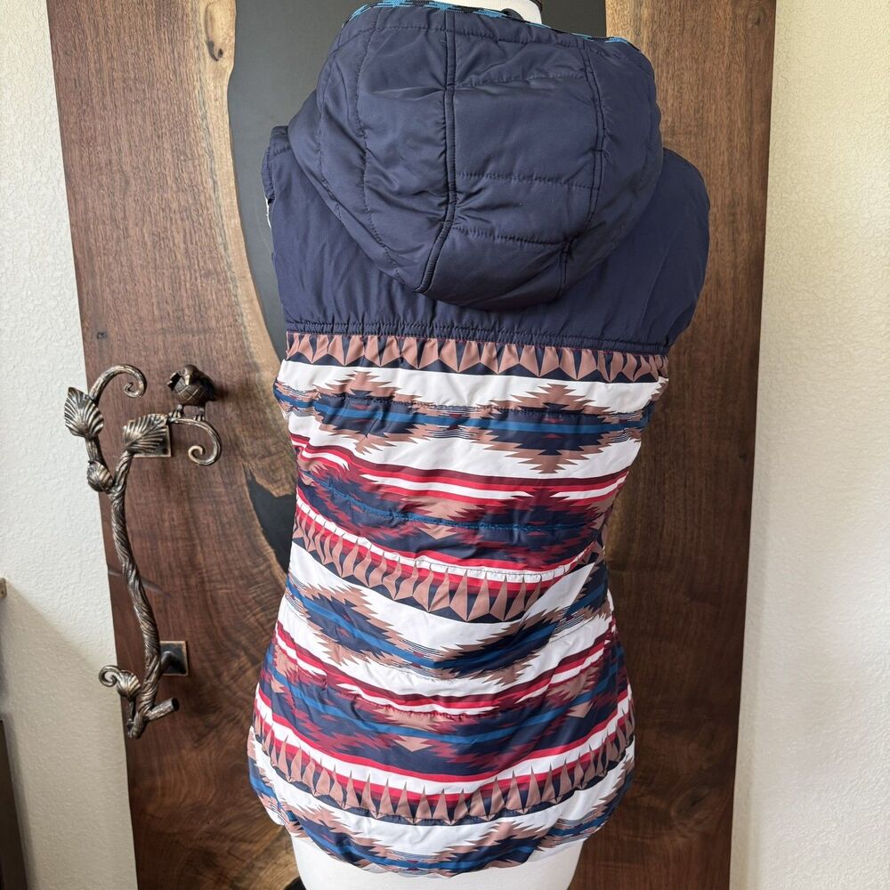 Rock & Roll  Cowgirl Quilted Navy Aztec Vest, Size Medium Women's Western - Picture 3 of 8